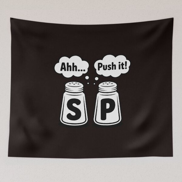 Item preview, GGT Salt and Pepper Shakers Saying Ahh Push It 80s 90s designed and sold by MichaelStalkas.