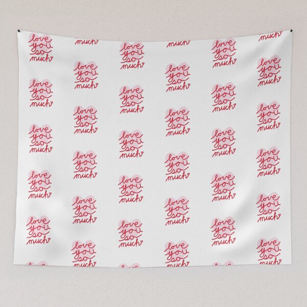 Item preview, Love You So Much - Red Cursive Script with Heart & Pink Shadow designed and sold by Vector Woofs.