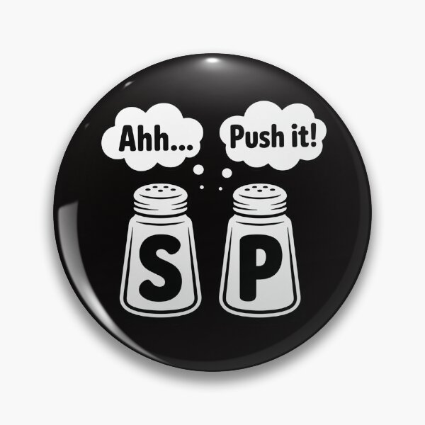Item preview, GGT Salt and Pepper Shakers Saying Ahh Push It 80s 90s designed and sold by HudsonErik.