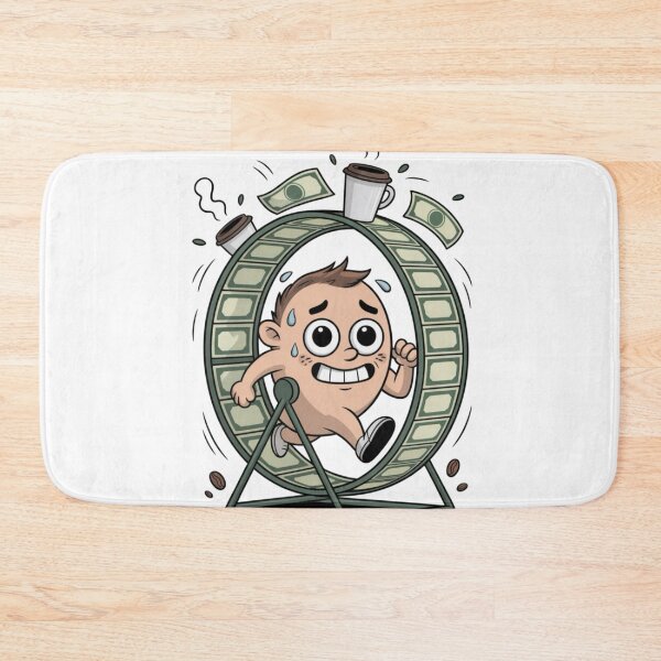 Item preview, Rat Race Life – Funny Money Wheel Cartoon Hustle Illustration designed and sold by Dospart.