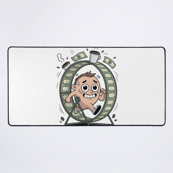 Item preview, Rat Race Life – Funny Money Wheel Cartoon Hustle Illustration designed and sold by Dospart.