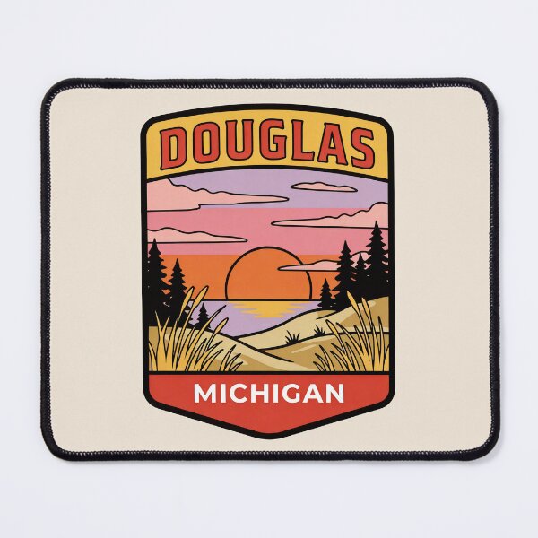 Item preview, Douglas Michigan - Vintage Lake Michigan Sunset Design designed and sold by TheOldMittenIllustrated.