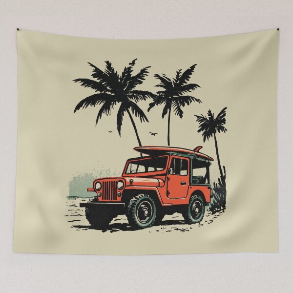 Item preview, Vintage 4x4 CJ 5 Beach Surf Truck designed and sold by blackdogshop.