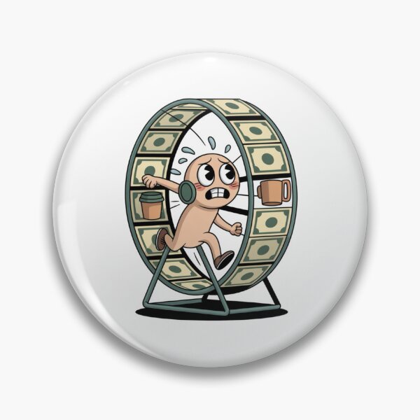 Item preview, Rat Race Life – Funny Money Wheel Cartoon Hustle Illustration designed and sold by Dospart.