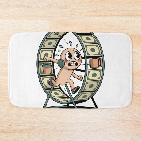 Item preview, Rat Race Life – Funny Money Wheel Cartoon Hustle Illustration designed and sold by Dospart.