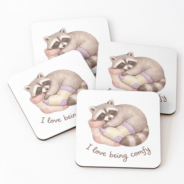 Item preview, Cozy raccoon Cute I love being Comfy design designed and sold by Vintage Designs +.