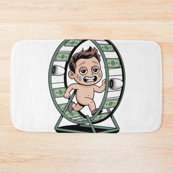 Item preview, Rat Race Life – Funny Money Wheel Cartoon Hustle Illustration designed and sold by Dospart.