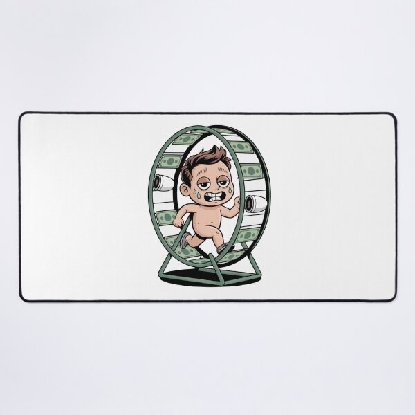 Item preview, Rat Race Life – Funny Money Wheel Cartoon Hustle Illustration designed and sold by Dospart.