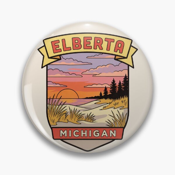 Item preview, Elberta Michigan - Vintage Lake Michigan Sunset Design designed and sold by TheOldMittenIllustrated.