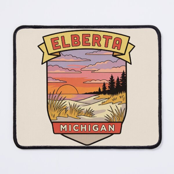 Item preview, Elberta Michigan - Vintage Lake Michigan Sunset Design designed and sold by TheOldMittenIllustrated.