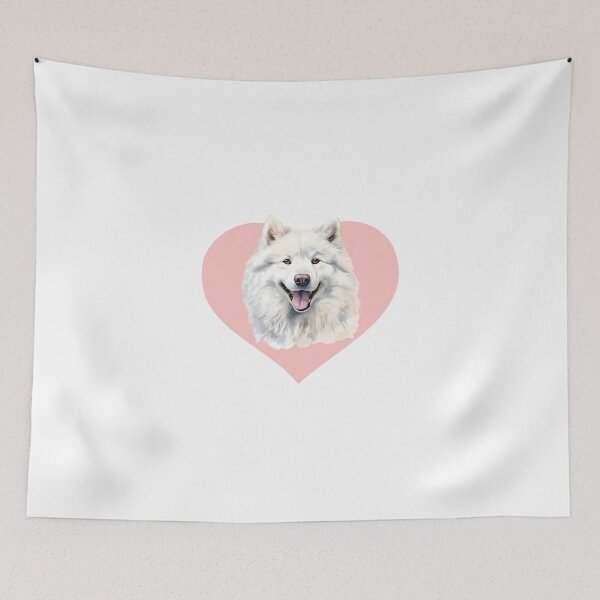 Item preview, Samoyed Valentine Illustration Heart Portrait designed and sold by EvrmoodCo.