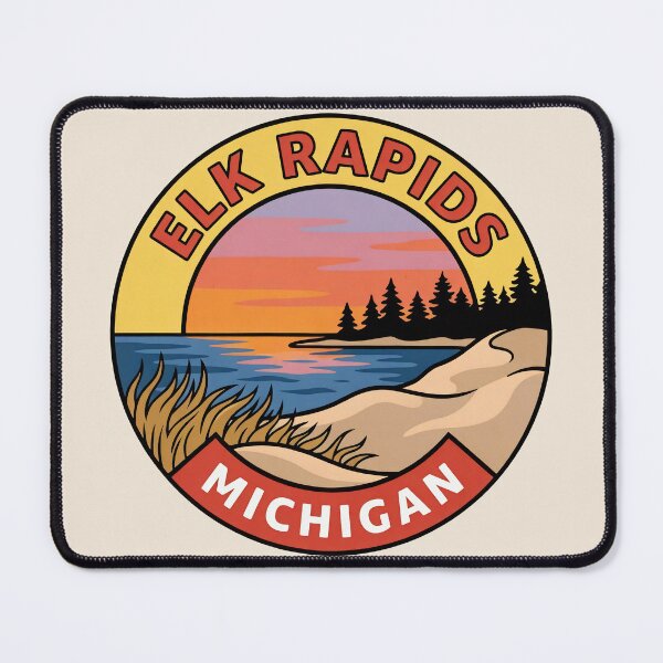 Item preview, Elk Rapids Michigan - Vintage Lake Michigan Sunset Design designed and sold by TheOldMittenIllustrated.