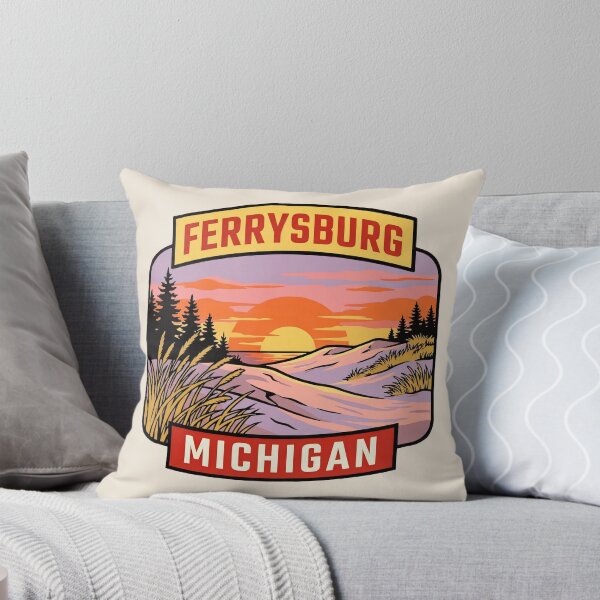 Item preview, Ferrysburg Michigan - Vintage Lake Michigan Sunset Design designed and sold by TheOldMittenIllustrated.