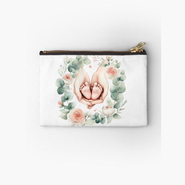 Item preview, Tender Mama Hands Holding Baby Feet - Floral Watercolor Nursery designed and sold by RaisingRosesArt.