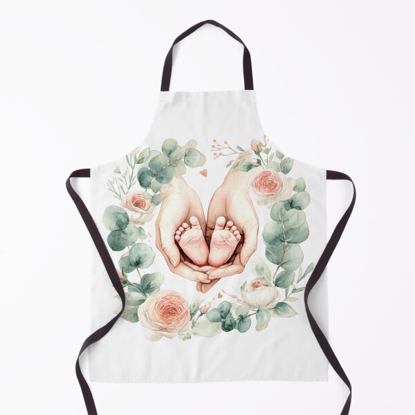 Item preview, Tender Mama Hands Holding Baby Feet - Floral Watercolor Nursery designed and sold by RaisingRosesArt.