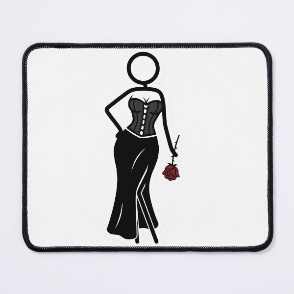 Item preview, Sassy Goth Stickman Girl Dark Feminine Aesthetic Corset & Fishnets designed and sold by StickyGuys.