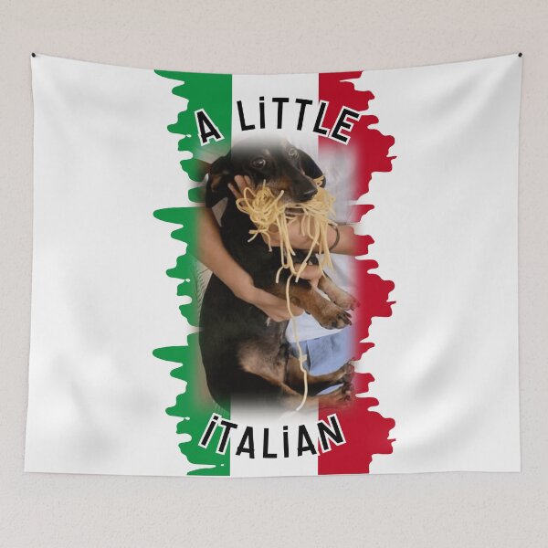 Item preview, A Little Italian Doxie Dog Eating Spaghetti designed and sold by WigOutlet.
