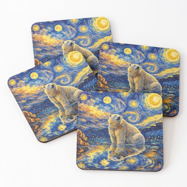 Item preview, polar bear Night designed and sold by Starry Night Creative Art.