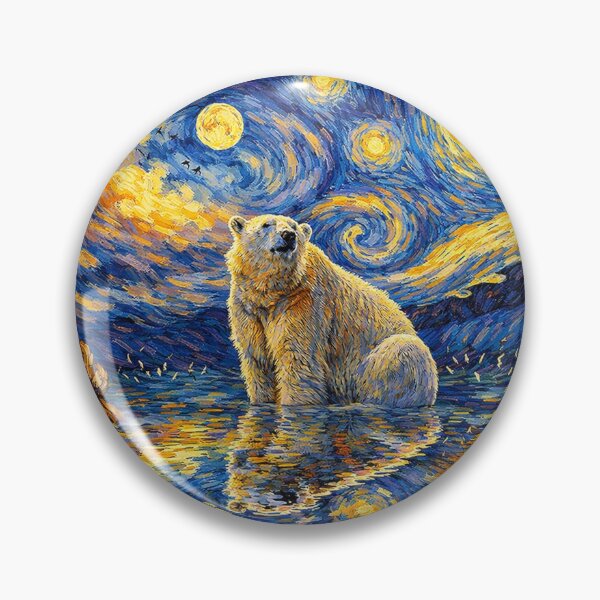 Item preview, polar bear Night designed and sold by Starry Night Creative Art.