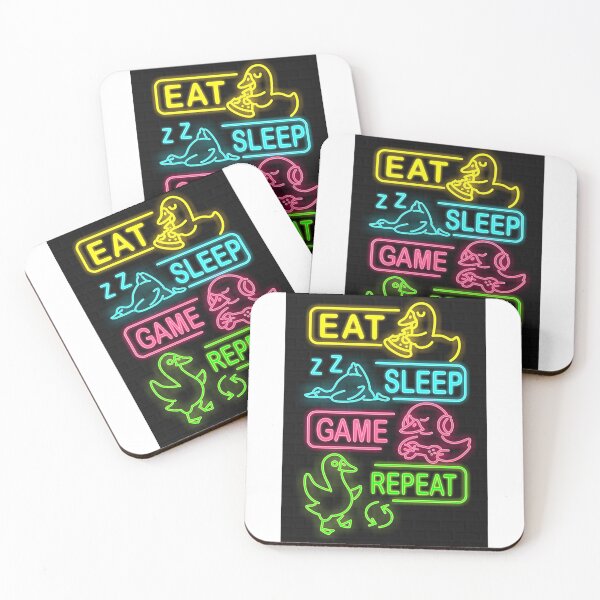 Item preview, Eat Sleep Game Repeat Neon Ducks designed and sold by JPG Arts.