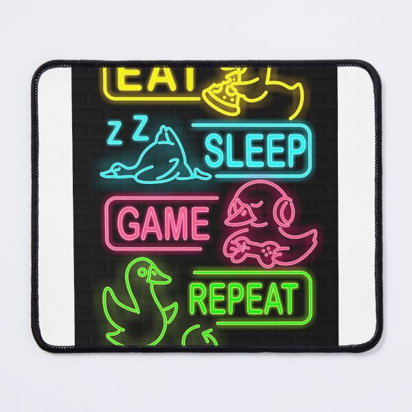 Item preview, Eat Sleep Game Repeat Neon Ducks designed and sold by JPG Arts.