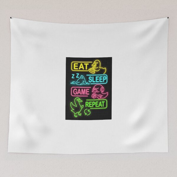 Item preview, Eat Sleep Game Repeat Neon Ducks designed and sold by JPG Arts.