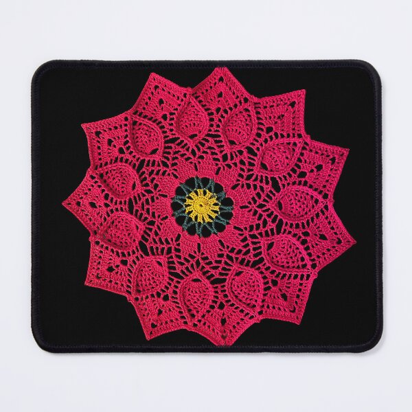 Item preview, Christmas Poinsettia - Crochet Doily - Art Print designed and sold by Hookedhands.