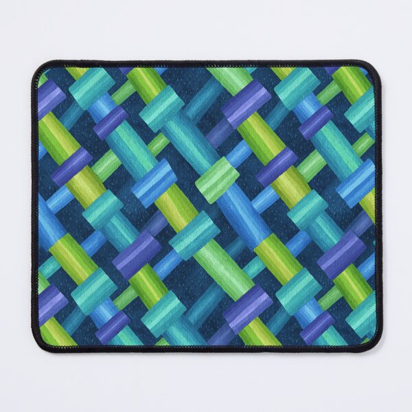 Item preview, Blue Green Basket Weave Grid Pattern designed and sold by bubblegoth.
