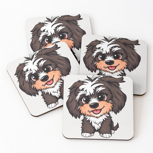 Item preview, Cute Chibi Aussiedoodle Puppy Illustration | Kawaii Doodle Dog Art designed and sold by CONTRAPINK.