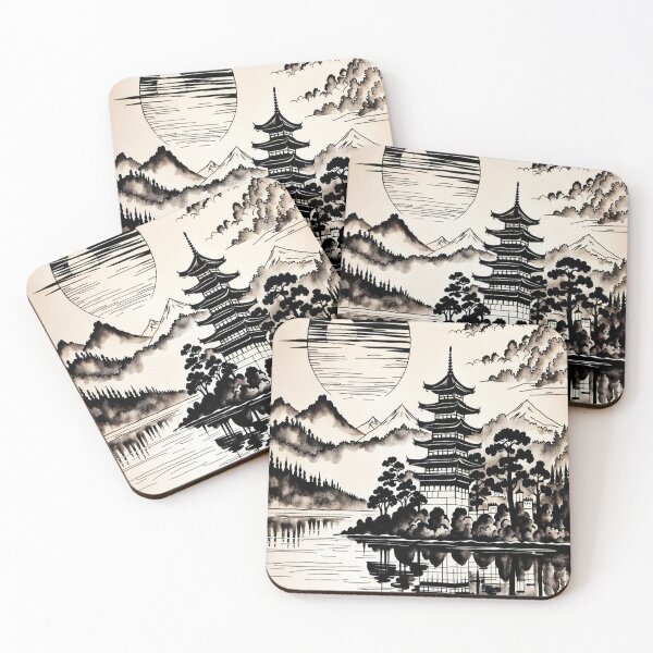 Item preview, Japan Ink Lake Temple designed and sold by ArtHistoryPrint.