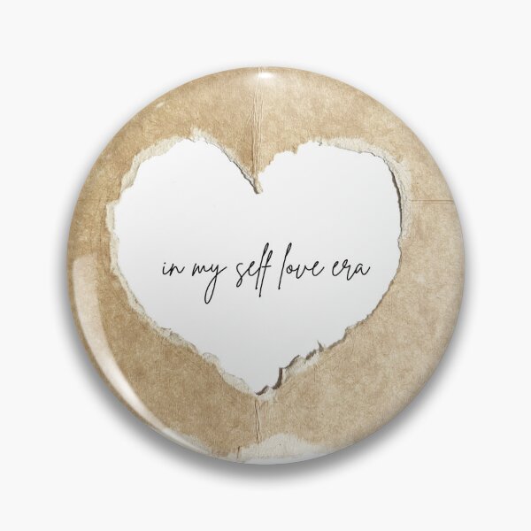 Item preview, In My Self Love Era – Boho Beige Torn Paper Heart (Black Text) designed and sold by amandaline.
