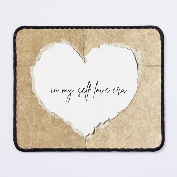 Item preview, In My Self Love Era – Boho Beige Torn Paper Heart (Black Text) designed and sold by amandaline.