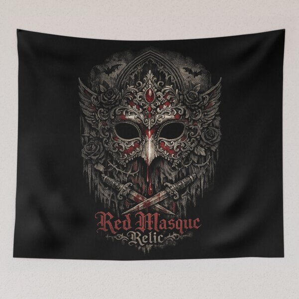 Item preview, Red Masque Relic – Gothic Blood Ritual Mask designed and sold by Mouraludia.