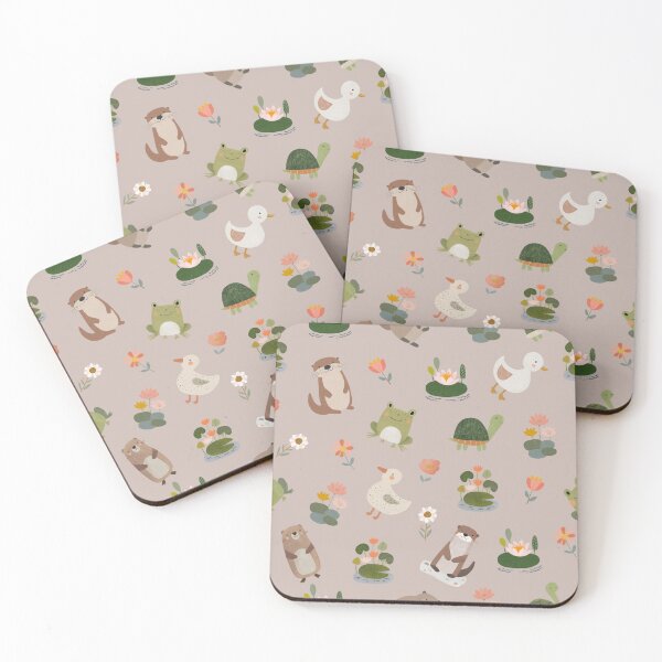 Item preview, Pond Animals & Lily Pads on Light Brown designed and sold by KSimpson838.