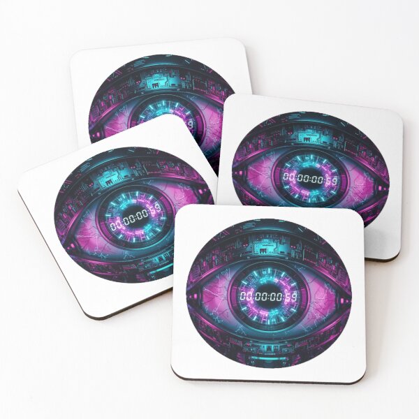 Item preview, Cyberpunk Countdown Eye | Futuristic Tech Synthwave Art designed and sold by Rosuma Designs.