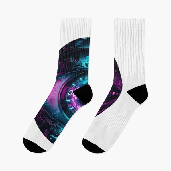 Item preview, Cyberpunk Countdown Eye | Futuristic Tech Synthwave Art designed and sold by Rosuma Designs.