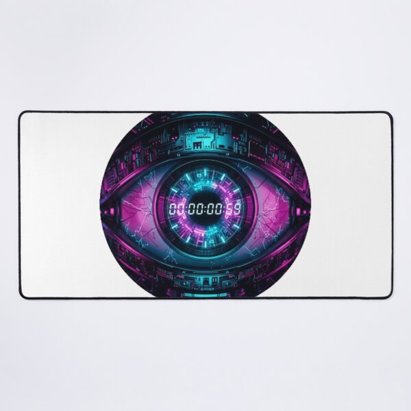 Item preview, Cyberpunk Countdown Eye | Futuristic Tech Synthwave Art designed and sold by Rosuma Designs.