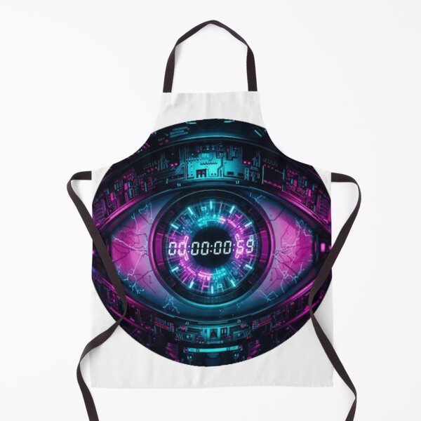 Item preview, Cyberpunk Countdown Eye | Futuristic Tech Synthwave Art designed and sold by Rosuma Designs.