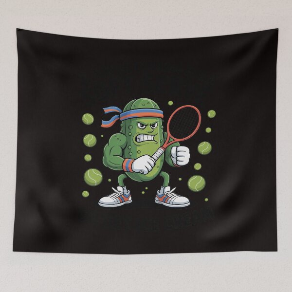Item preview, Pickleball Lover Pun With a Pickle Playing Pickle Ball designed and sold by cherylbartlett.