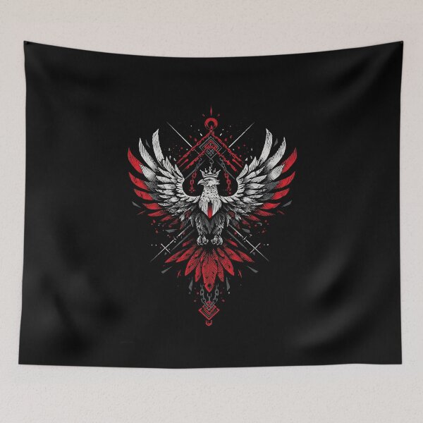Item preview, Crimson Eagle Ascension – Geometric Power Symbol designed and sold by wolfgangrainer.