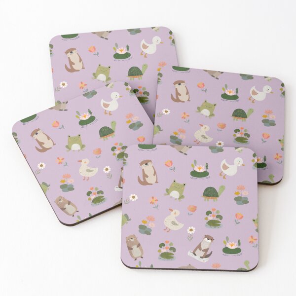 Item preview, Pond Animals & Lily Pads on Pinkish Purple designed and sold by KSimpson838.