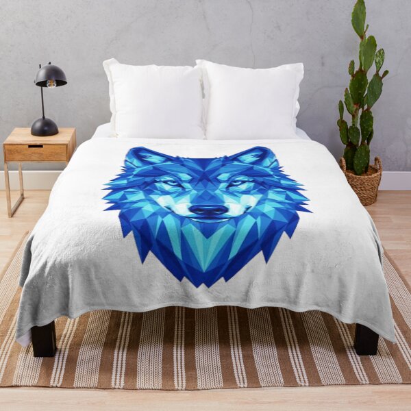 Item preview, Geometric Blue Wolf | Modern Low Poly Ice Stallion Art designed and sold by Rosuma Designs.