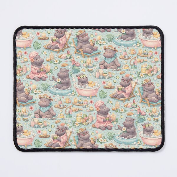 Item preview, Hippo having a spa day designed and sold by Pixel-And-Potion.