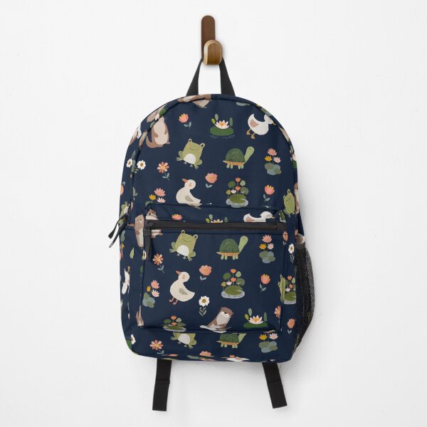 Item preview, Pond Animals & Lily Pads on Darkest Blue designed and sold by KSimpson838.