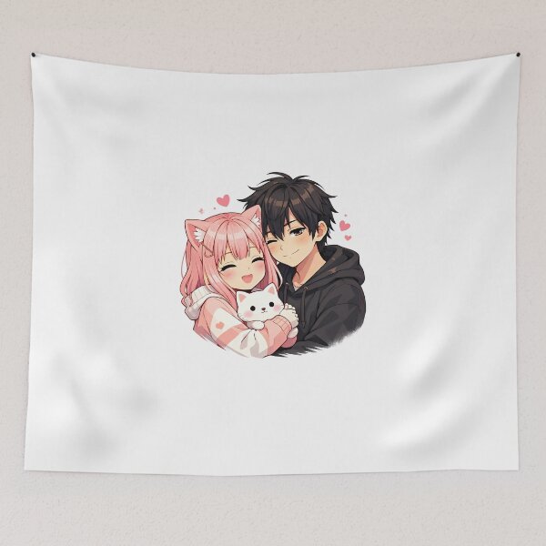 Item preview, Cute Anime Couple Love designed and sold by Amr Siam.