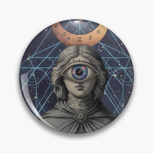 Aperçu de l'œuvre Impression numérique Oracle Cosmique | Art mural Cyclope Surréaliste | Décoration Géométrie Sacrée Céleste | Affiche Mystique et Ésotérique créée et vendue par apixelwall.