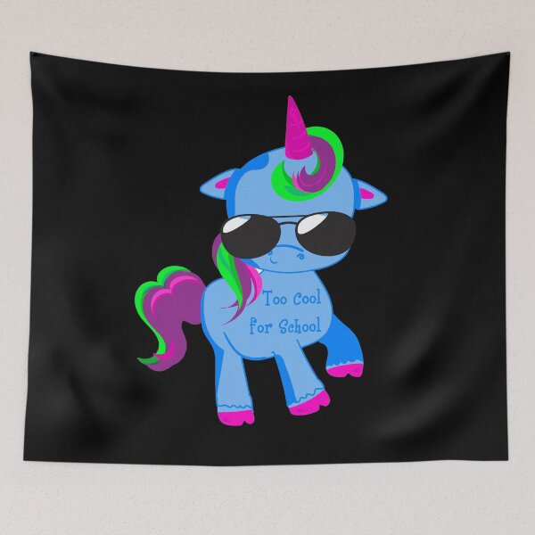Item preview, Lil Blue Too Cool For School Unicorn designed and sold by RuthFurtado.