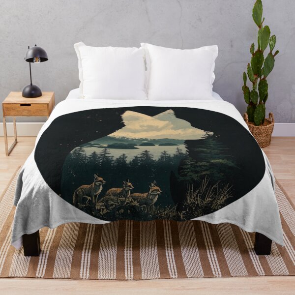 Item preview, Dreamy Fox Family Scene designed and sold by KitCatCards.
