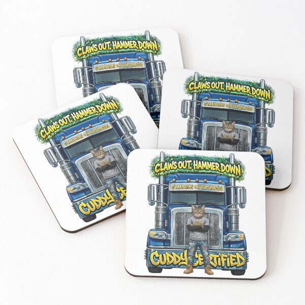 Item preview, Cuddy "Claws Out, Hammer Down" – Certified Big Rig Trucker Art designed and sold by The Crimson Halo.