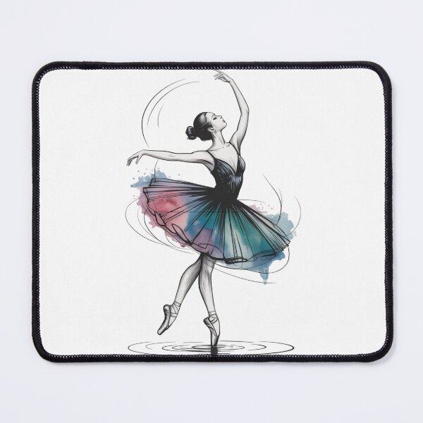 Item preview, Watercolor ballerina line art: pointe ballerina illustration, minimalist dance gift, t-shirt and wall art. designed and sold by FusiTink.